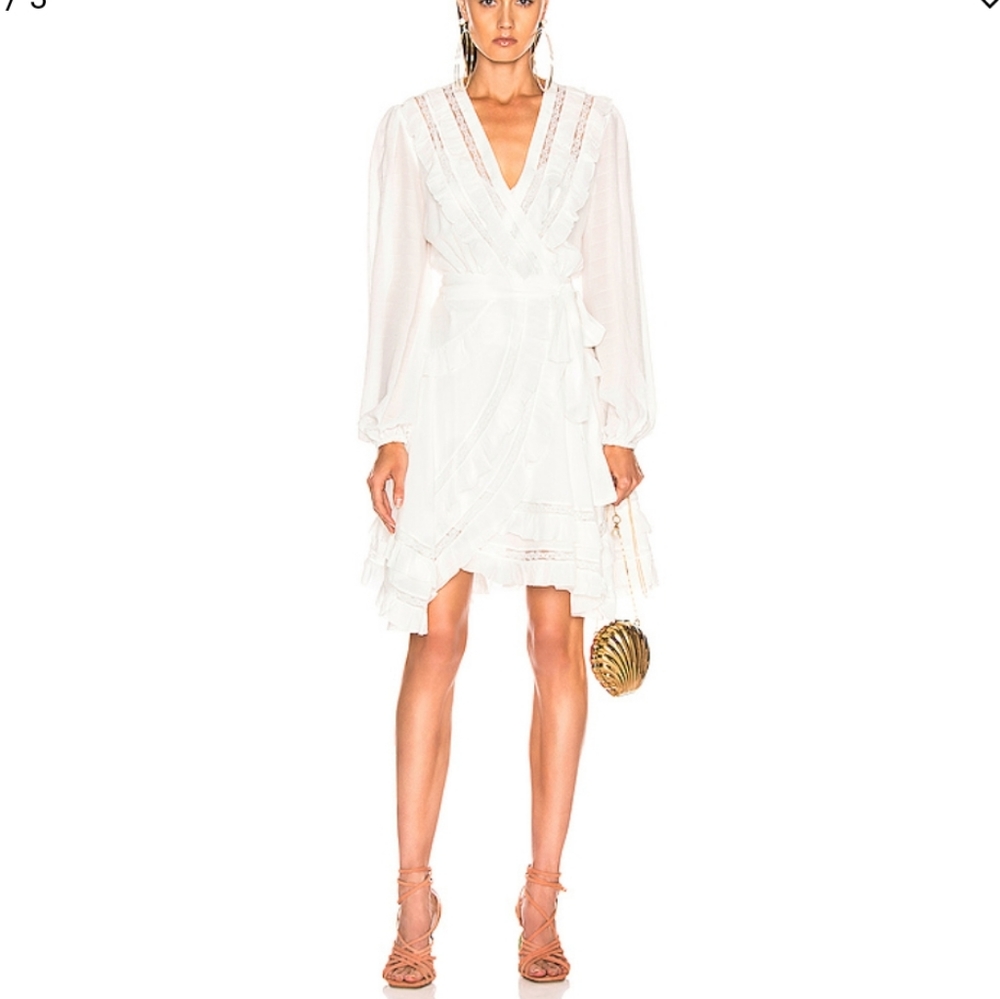 NWT $895 Zimmermann Moncur Frill Wrap Short Dress